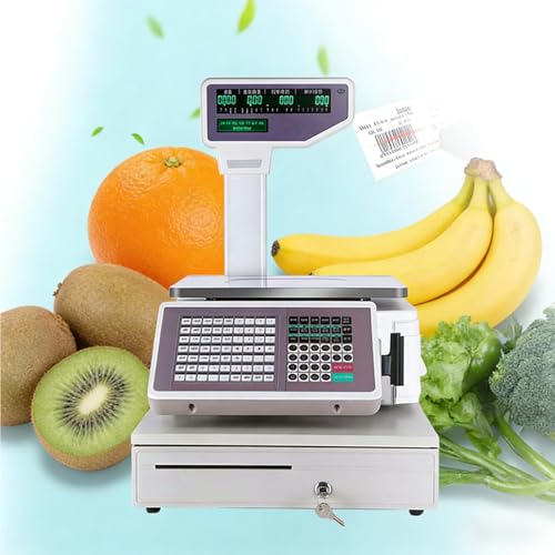 Báscula comercial electrónica 30kg con impresora térmica