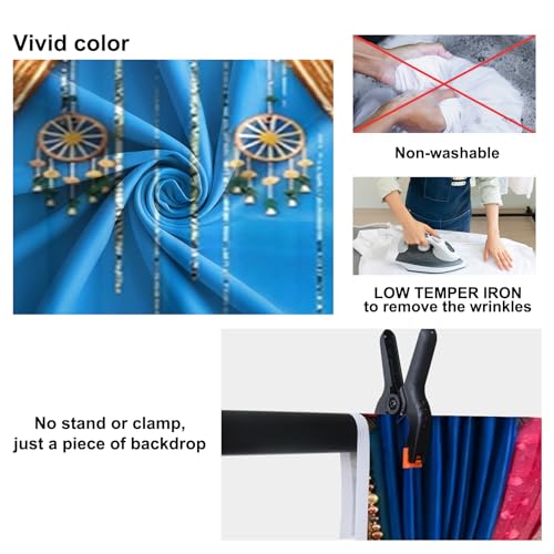 Image of 20x10ft India Style Backdrop Photography Curtain Flower Garland Photography Background India Hindu Wedding Traditional Banner Diwali Pooja Decorations for Bride Couple Portrait Props