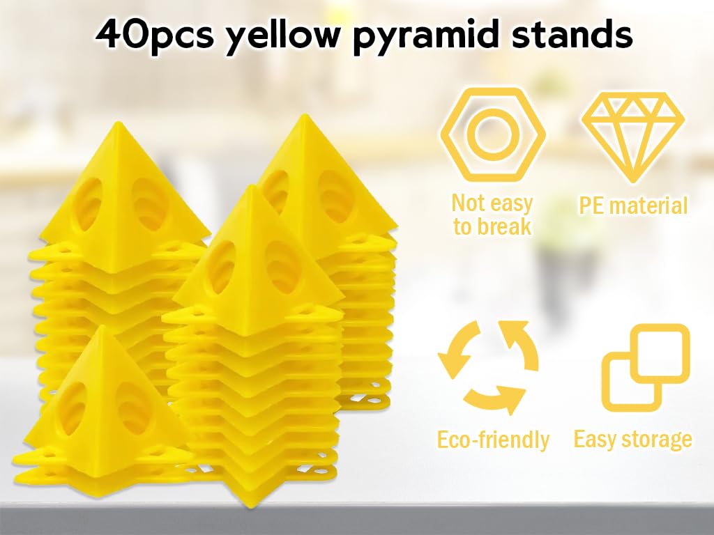 Piramide Stand 40 Pezzi Pittura Supporto Piramide Triangle Stands Giallo
