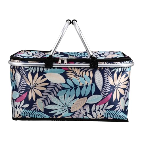 PEPLAYTAL Bolsa Térmica Grande con Aislamiento Cesta Picnic de Oxford Capacidad para Almuerzo Trabajo y Viajes