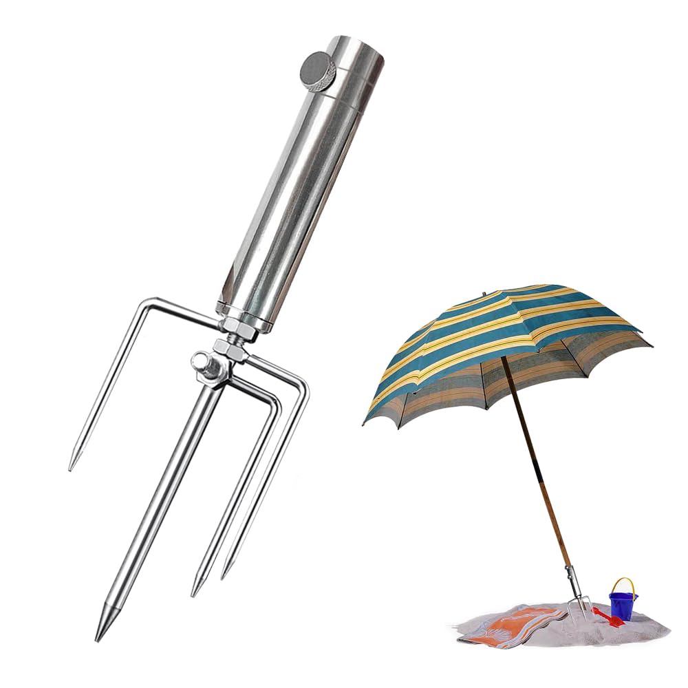 Jiahuade Soporte De Sombrilla Playa,Ancla De Sombrilla para Playa,Pincho Sombrilla con Pincho,Soporte para Sombrilla De Acero,Soporte De Sombrilla Extraíble,Soporte para Sombrilla (B)