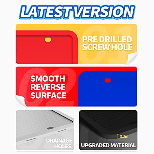 Aujen Silicone License Plate Frames 2 Pcs For Us Standard Car, Totally Street Legal Cover, Rattle-Proof And Easy Installation Holder (Black)… #TOP2