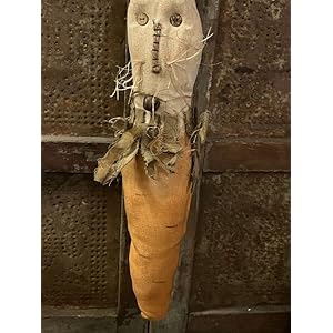 Primitives supplies for grubby primitive rustic easter bunny in carrot tea stained stump doll 22 large for home easter holiday decor  urban country home decor