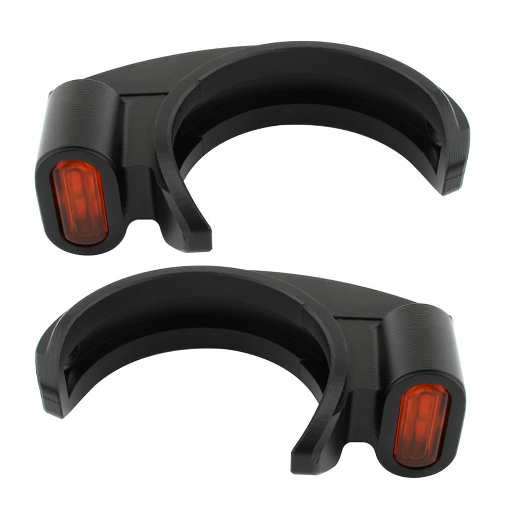 GZYF Motorcycle Front Turn Signal LED Amber Light 49-51mm Fork Mounted Clamp for Harley Davidson Dyna V-ROD for Street bob Breakout for Softail Aluminium Black