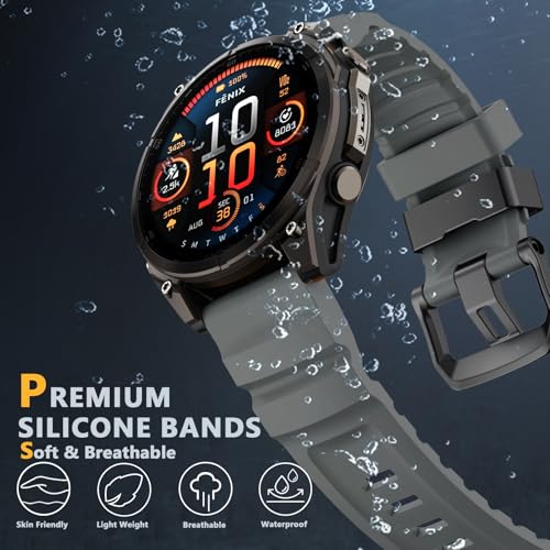 Correa deportiva de silicona para Garmin Fenix 47mm 22mm miniatura 4