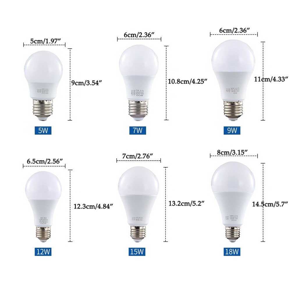 Paquete de 3/10 Bombillas LED E27 de 18 W, luz Diurna Blanca fría de 6500 K, 1800 LM, Equivalente a 80 W, lámpara LED de Ahorro de energía de Alta Potencia de Aluminio Revestido de plástico