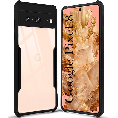 Image of Jkobi Back Case Cover for Google Pixel 8 (Polycarbonate Clear Panel with Shockproof | Professional Black)