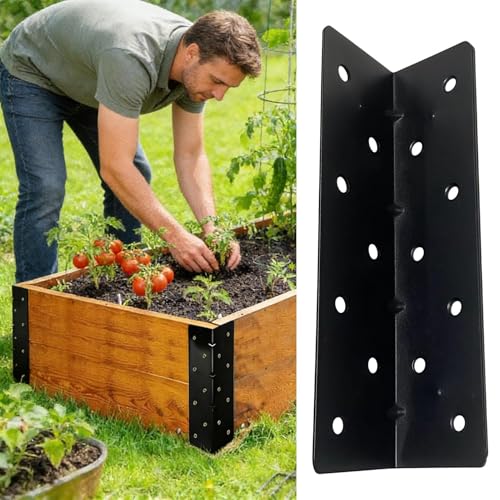 Esquineros para Cama de Jardín Elevada Metálicos Conector Reforzado 90º 4