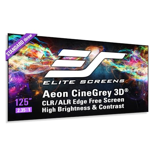 Elite Screens Edge Free Ambient Light Rejecting Fixed Frame Projection...