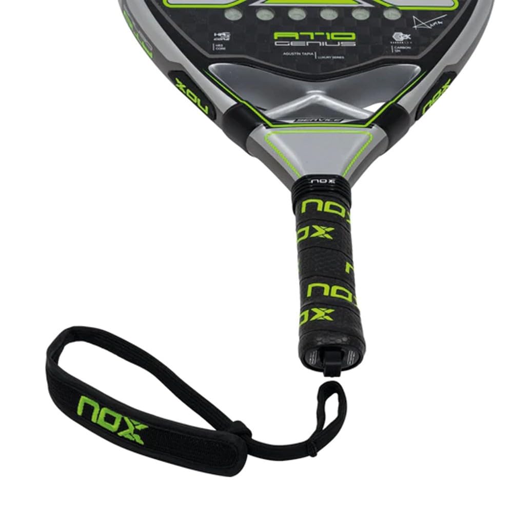 Nox AT10 Genius 12K by Agustín Tapia (Exclusiva PadelPROShop) - Pala de Pádel de Carbono 12K y Goma HR3 - Forma de Lágrima con Balance Medio para Control y Potencia - Colección Oficial 2023