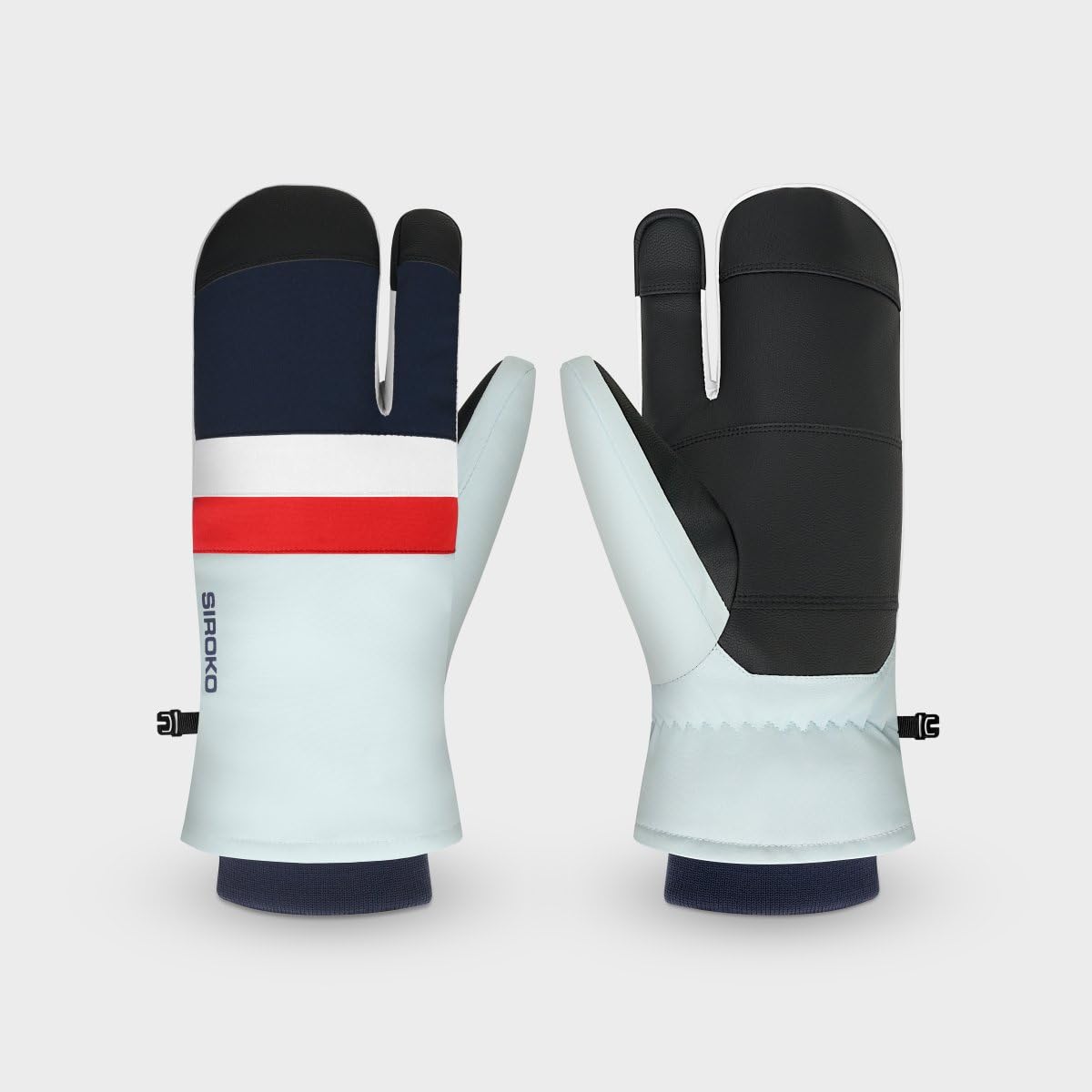 SIROKO Guantes térmicos Tres Dedos esquí Glisse Light Blue Azul