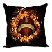 Gearsly Funda de Cojín Fuego Rugby Funda de Almohada de Lino Cuadrada Estándar Decorativa para el Hogar Sofá para Hombres Mujeres Funda de Almohada 18x18Inch