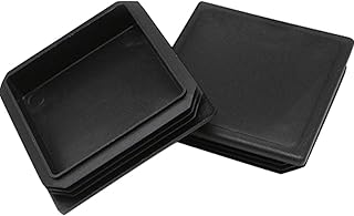 4" Square Tubing End Caps, MUZIEBA Tubing Post End Cap, Black Plastic Square Plugs, Chair Glide Floor Protector (100mm x 100mm, 4 Pack)