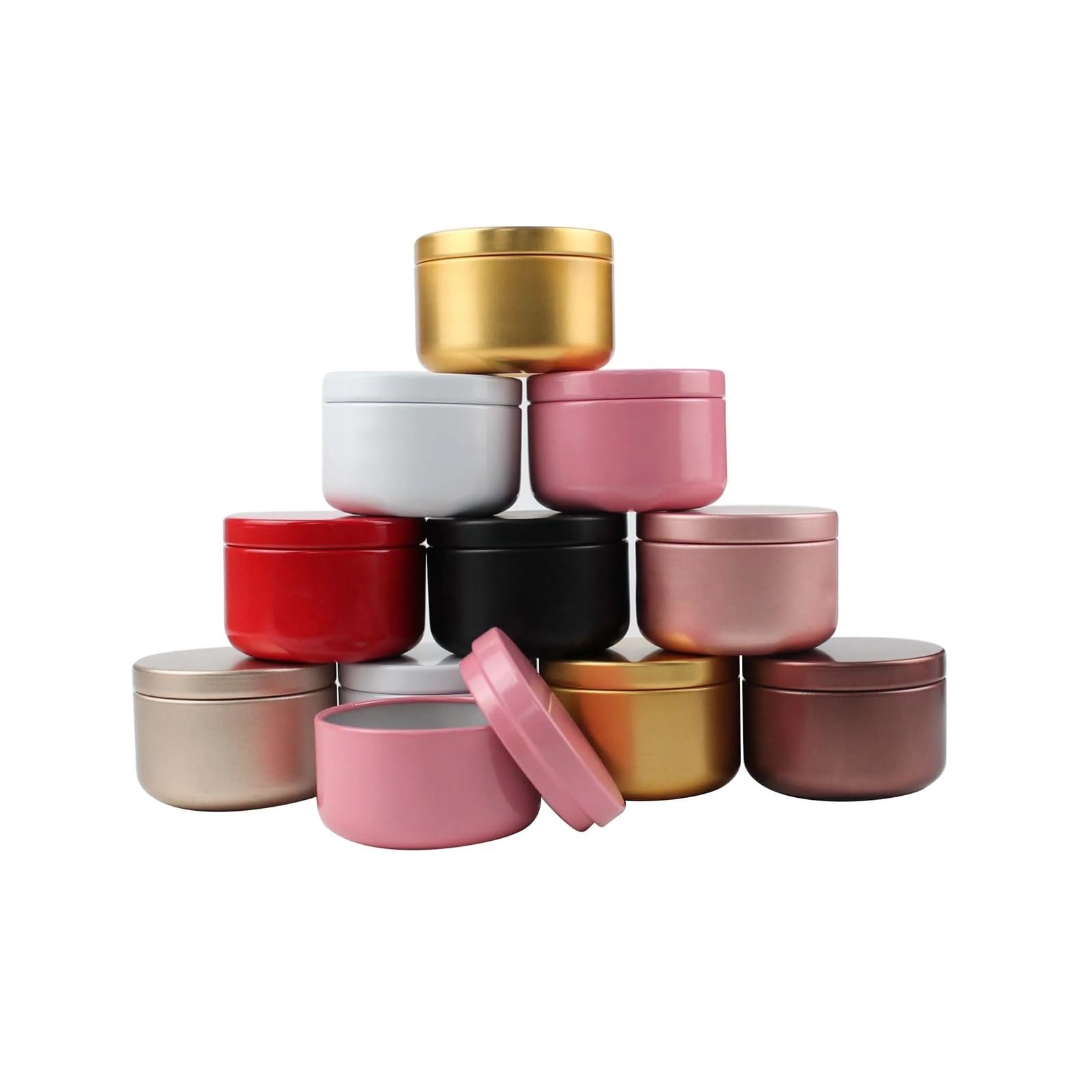 Ewuhyfp Mixcolor Candle Jars 0G Aluminum Round Box With Lid For Candle Tea Containers Empty Jar Storage Pot Refillable Cream Cosmetic Container