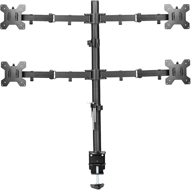 Suptek Quad Monitor Arm For 13"-27" Screens | Monitor Mount Clamp Tilt Swivel Rotation(80cm Pole) MD6884