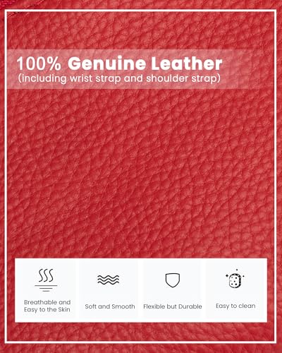 Image of befen Genuine Leather Wristlet Clutch Wallet Purses Small Crossbody Bags for Women with RFID Blocking Card Slots