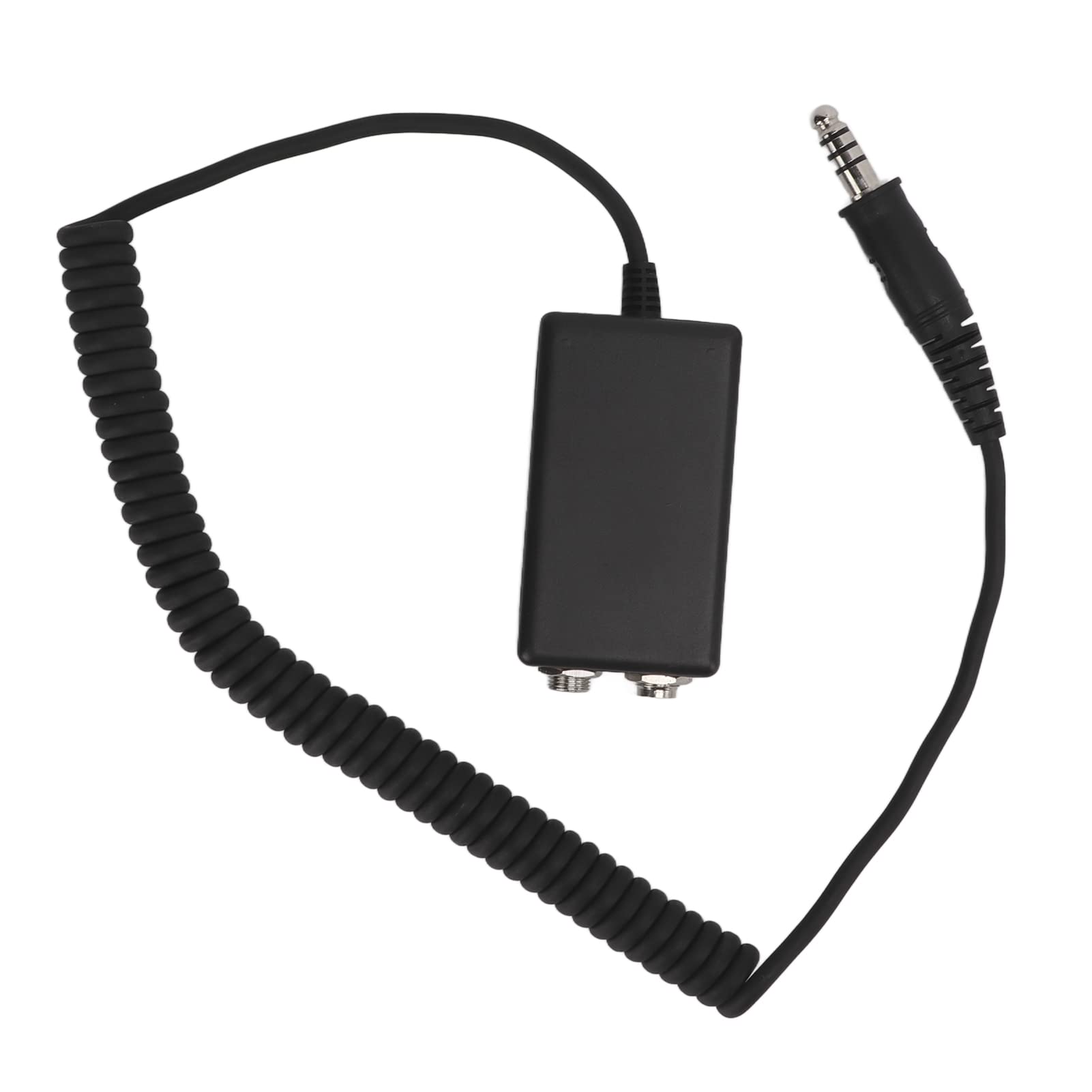Adapterkabel für Hubschrauber-Headset zu General Aviation, U174-Stecker auf GA-Doppelbuchsen, Flugzeugpilot-Kopfhörer-Konverter, Verlängerungskabel, Schwarz, 150 cm, 59,06 Zoll