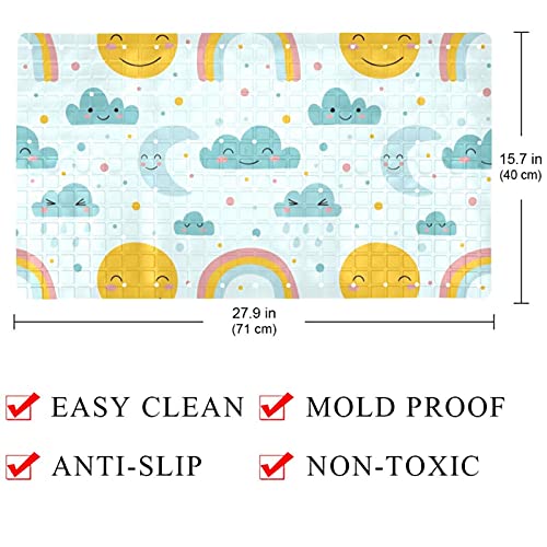 Tapis de bain antidérapant lavable en machine avec ventouses de fixation Bennigiry