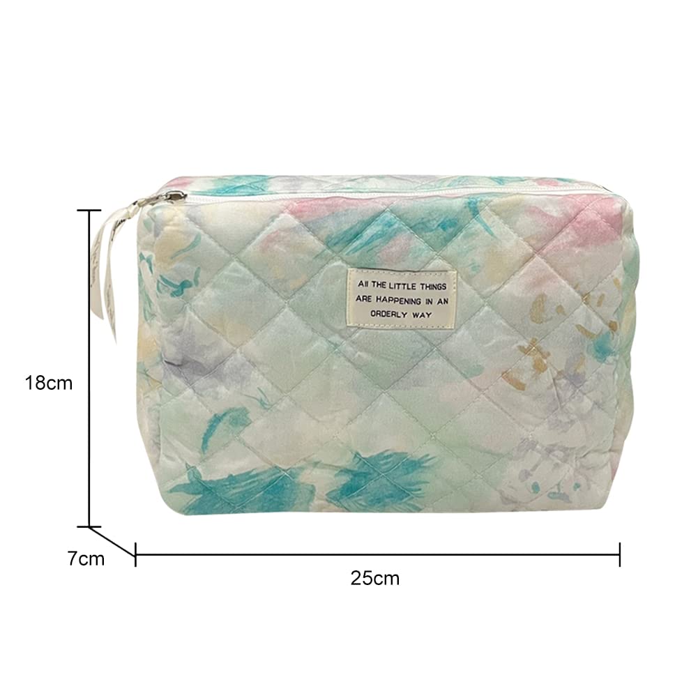 Borsa da Viaggio in Cotone con Tracolla, Porta pennelli da Trucco, Stampe Floreali, Trapuntata, graziosa insegna per Viaggi e casa