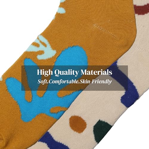 Tipi Toe Men's 12 Pairs Mystical Mosaic Shapes and Shades in Blue Violet Grey Black Green Soft Cotton Blend Colorful Funky Gift Box Dress Socks, CMC03-T14