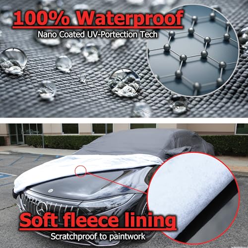 Image of All Weather Waterproof car Cover Good for rain Snow uv Protection dust Small Coupe 350Z Z4 Sky Crossfire SLK GR86 RX-8 BRZ SLC300 Speedster Black