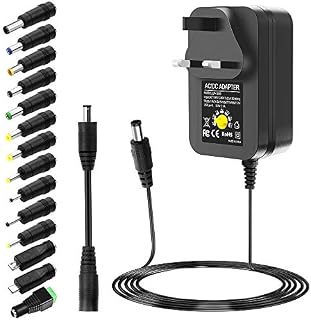 SHNITPWR 30W Universal AC to DC Power Adapter 3V to 12V 2.5A Power Supply 100~240V AC to DC 3V 4.5V 5V 6V 7.5V 9V 12V Adjustable Variable Converter Transformer with 5V USB 14 Tips Polarity Converter