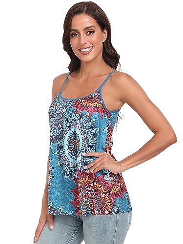 Image of Air Curvey Camisole for Women Bulid in Bra Casual Flowy Cami Adjustable Spaghetti Strap Tank Top Pleated Loose Fit S-XXXXL