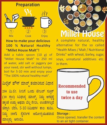 Image of Sprouted Siri dhanya Millets Malt 1500Gm|30 Natural Ingredients|100% Healthy Chemical Free Natural Certified Millet Drink|Traditional Millets Organic Health Mix (Pack of 2,750Gm x 2)