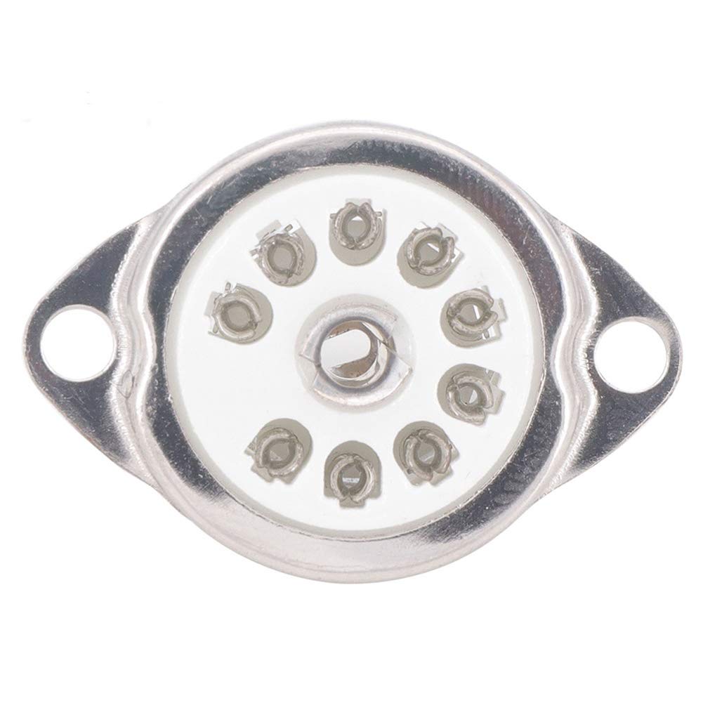 Haude 10 PièCes en CéRamique B9A Plaqué Or 9Pin Tube à Vide Prise Panneau Chassis Support pour ECC81 ECC82 ECC83 EL84 6922 Tube à Vide