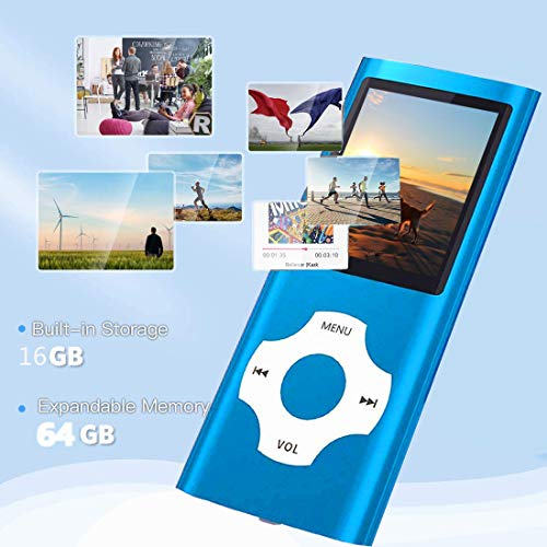 image for Hotechs. MP3 Player, Hotechs Music Player with 16GB Memory SD Card wit