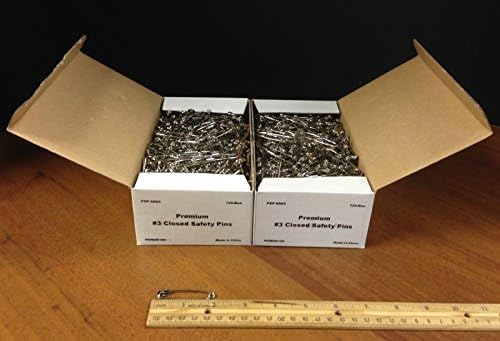 Fabricare Choice - #3 Closed Safety Pins 10 Gross Box (1440 Pins) 2 Inch