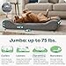 FurHaven Orthopedic Dog Bed for Large Dogs, Luxe Lounger Contour Mattress with Solid Orthopedic Foam Slab for Joint Support, Removable Washable Cover, Jumbo XL, Plush Suede, Gray