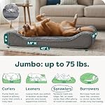 FurHaven Orthopedic Dog Bed for Large Dogs, Luxe Lounger Contour Mattress with Solid Orthopedic Foam Slab for Joint Support, Removable Washable Cover, Jumbo XL, Plush Suede, Gray - Image 3