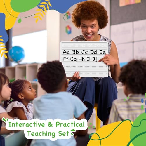 Ohuhu Small White Boards for Kids, 25 Pack, 9 x 12 Inch Mini Whiteboards for Students, Teacher &Classroom, Double Sided Lined/Plain Dry Erase Board Set - Includes 25 Boards, 25 Mar image 4