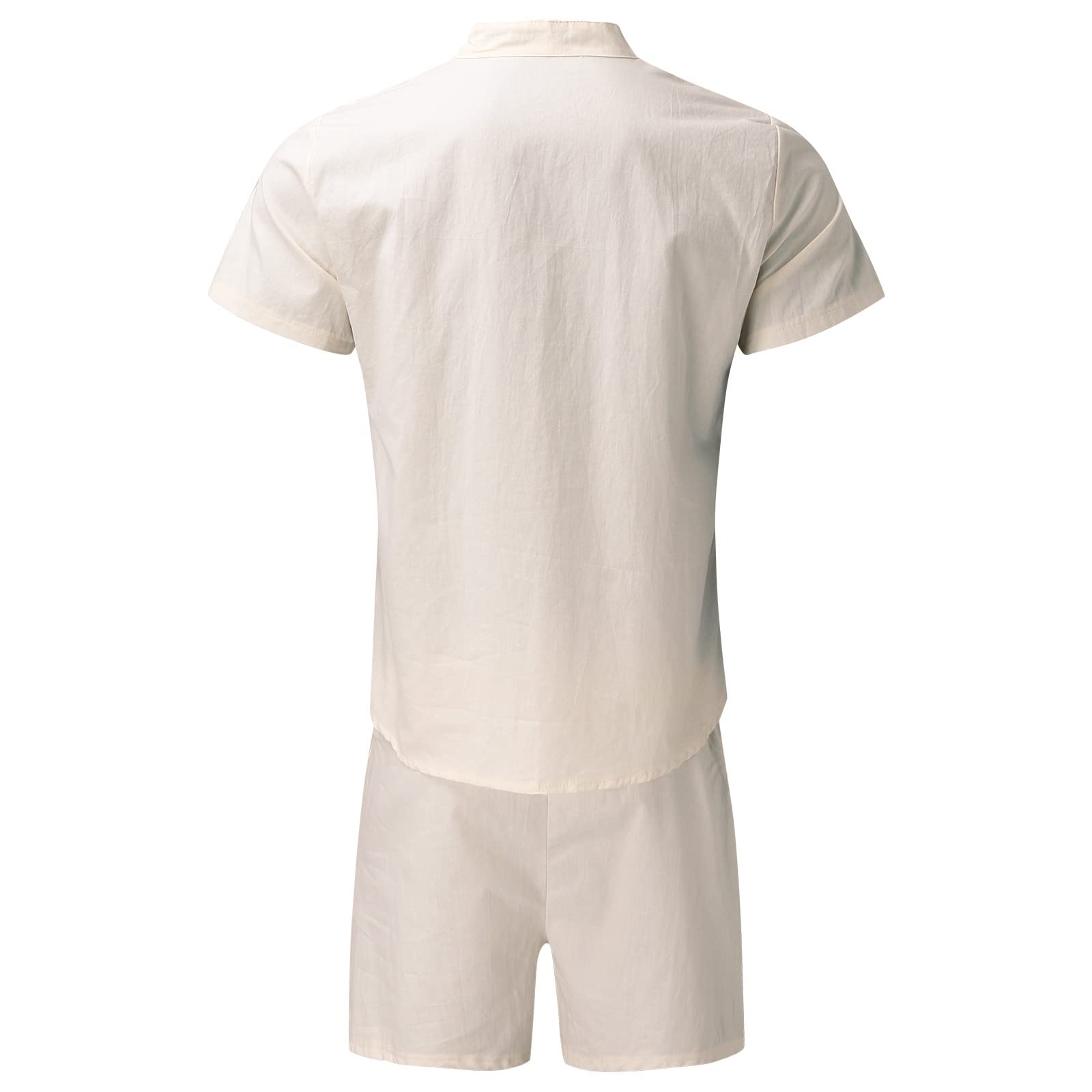 Generisch Set di 2 magliette da uomo, a maniche corte, per il tempo libero, da uomo, corto, camicia, traspirante, vestibilità normale, estivo, leggero, tinta unita, per il tempo libero, a maniche