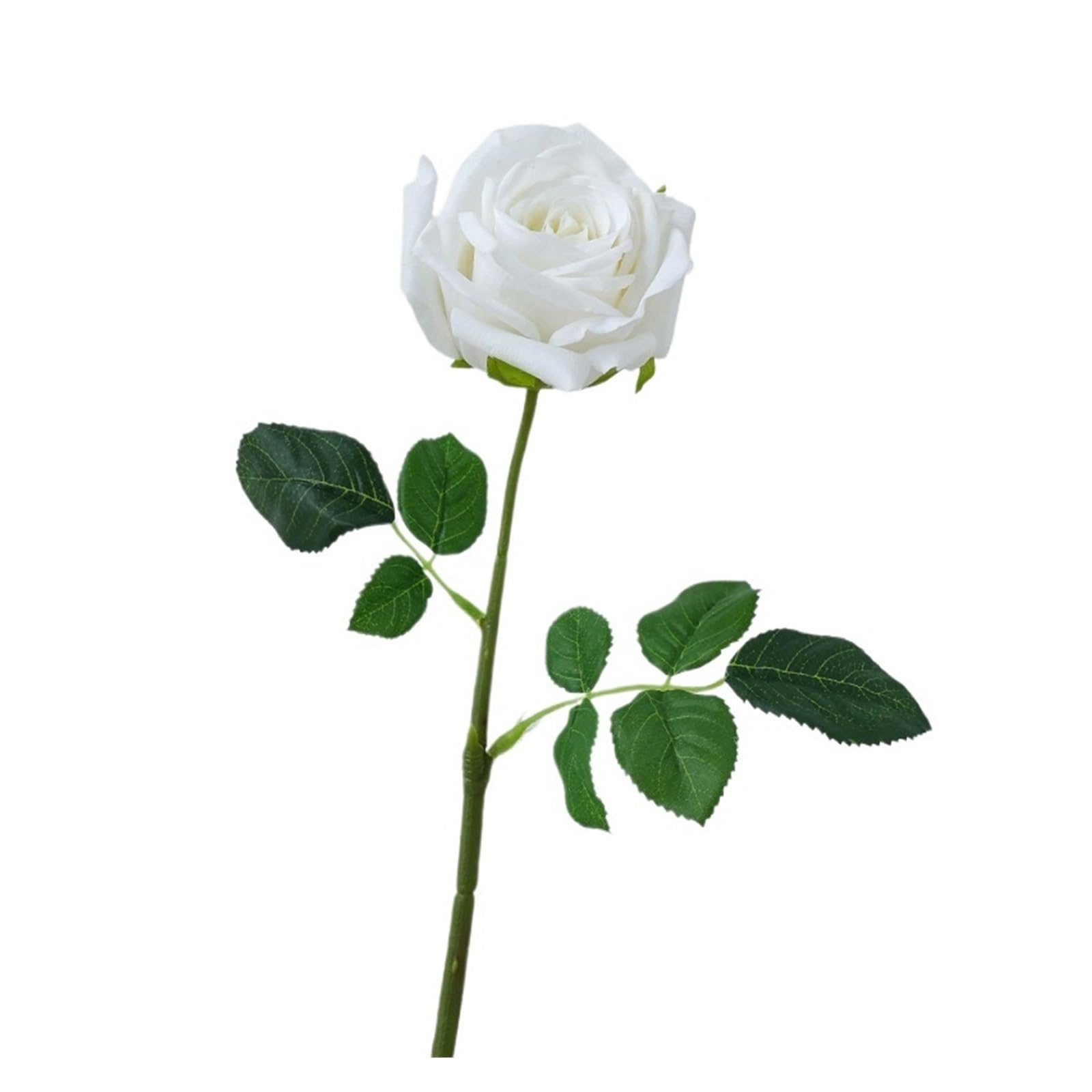 Casetlong 5Pcs Artificial Flowers Bouquet Wedding Decor Fake Home Decoration(White)