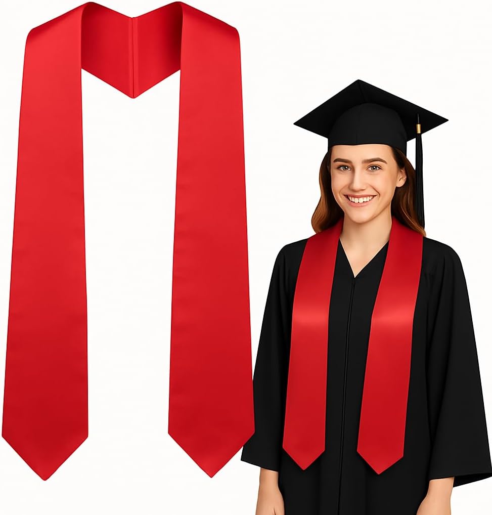 Graduation Stole, 60" Plain Sash Blank Stoles for 2026 Graduation Unisex Adults for Academic Choral College