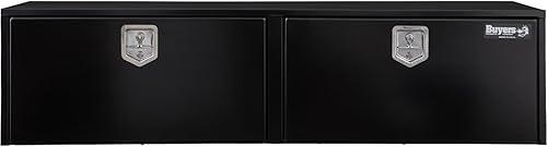 Vista 70 de Buyers Products 1704305 - Caja de acero negro para debajo de la carrocería con cierre de asa en T bloqueable, 24 x 24 x 36 pulgadas, fabricada