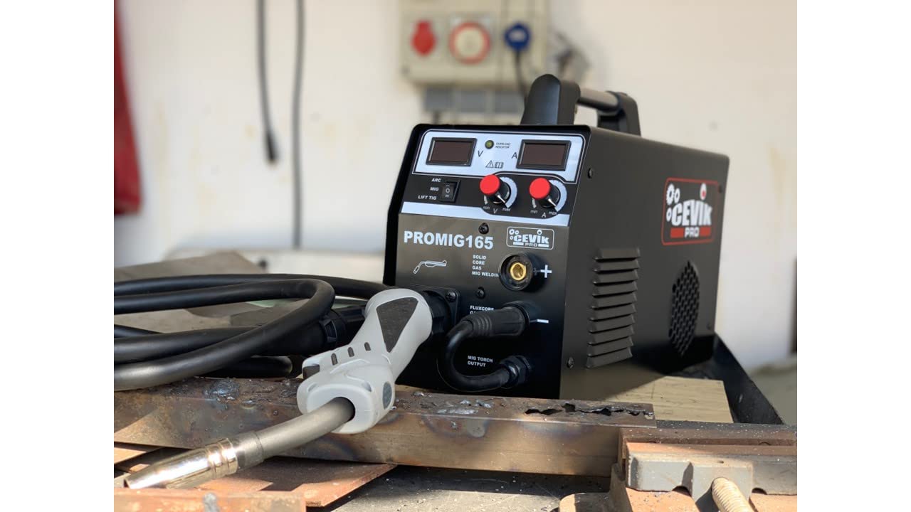 CEVIK PRO - CE-PROMIG200 - Soldador Inverter 3 en 1 MIG/TIG/MMA - 200 Amp - Pantalla LCD en Español - Regulación Sinérgica y Manual - Compatible con Diversos Materiales - Diseño Compacto y Portátil