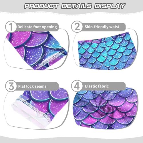 Blue Purple Dragon Scales Girls Leggings Soft Stretch Workout Yoga Dance Pants for Kids Casual Tights3