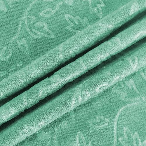 Image of JML Large Bath Towels Set, 2 Pack, 30 inch x 60 inch, Microfiber Body Towels for Adult, Oversized, Soft, Absorbent, Fast Drying for Shower Sauna Yoga Swimming Sport Fitness Gym Pool (Green-Floral Embossed)