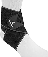 Mueller Easy Grip Adjustable Ankle Brace Wrap - Pain Relief Support for Sprains, Strains, Arthritis - Black, One Size Fits Most Men & Women