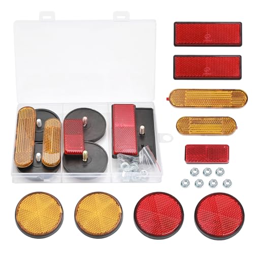 KM3 - Dim Rear Reflector Lens/FMVSS 108 - 2020-2021 Honda Super Cub C125, CB500X, CB650R, CBR300R, CBR500R, CBR650R, Rebel 300, Rebel 500, Monkey, 2020 CRF250L, GROM, 2021 CRF300L, & CB500F Motorcycles 5 GOFIRA 9Pcs Universal M6 x 1.0 Screw Mount Safety Reflector, Plastic, for Motorcycle Scooter Moped