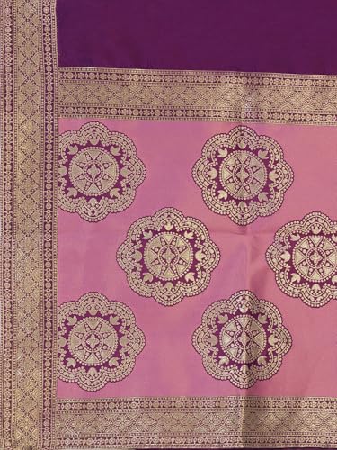 Image of PURVAJA Women's Kanjiwaram Semi-Stitched Lehenga choli