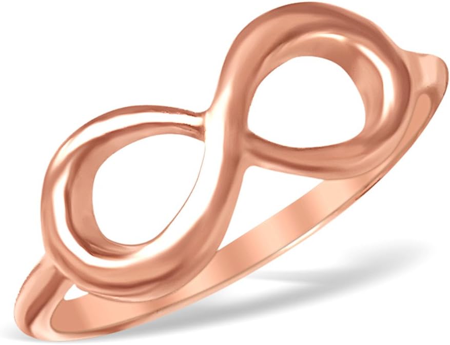 DTLA Infinity Design Sterling Silver .925 Fashion Ring Rose Gold Plated (Size 4-12) (10)