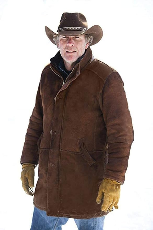 Longmire Sheriff Walt Robert Taylor Suede Leather Coat For Mens - Main Image