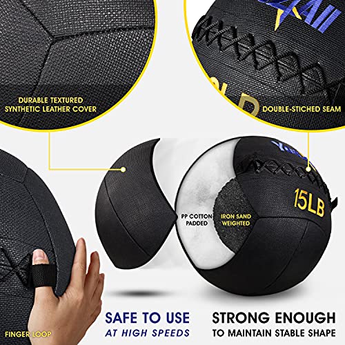 Yes4All Wall Ball - Soft Medicine Ball/Wall Medicine Ball For Full Body Workout And Strength Exercise 15 Lb #TOP2
