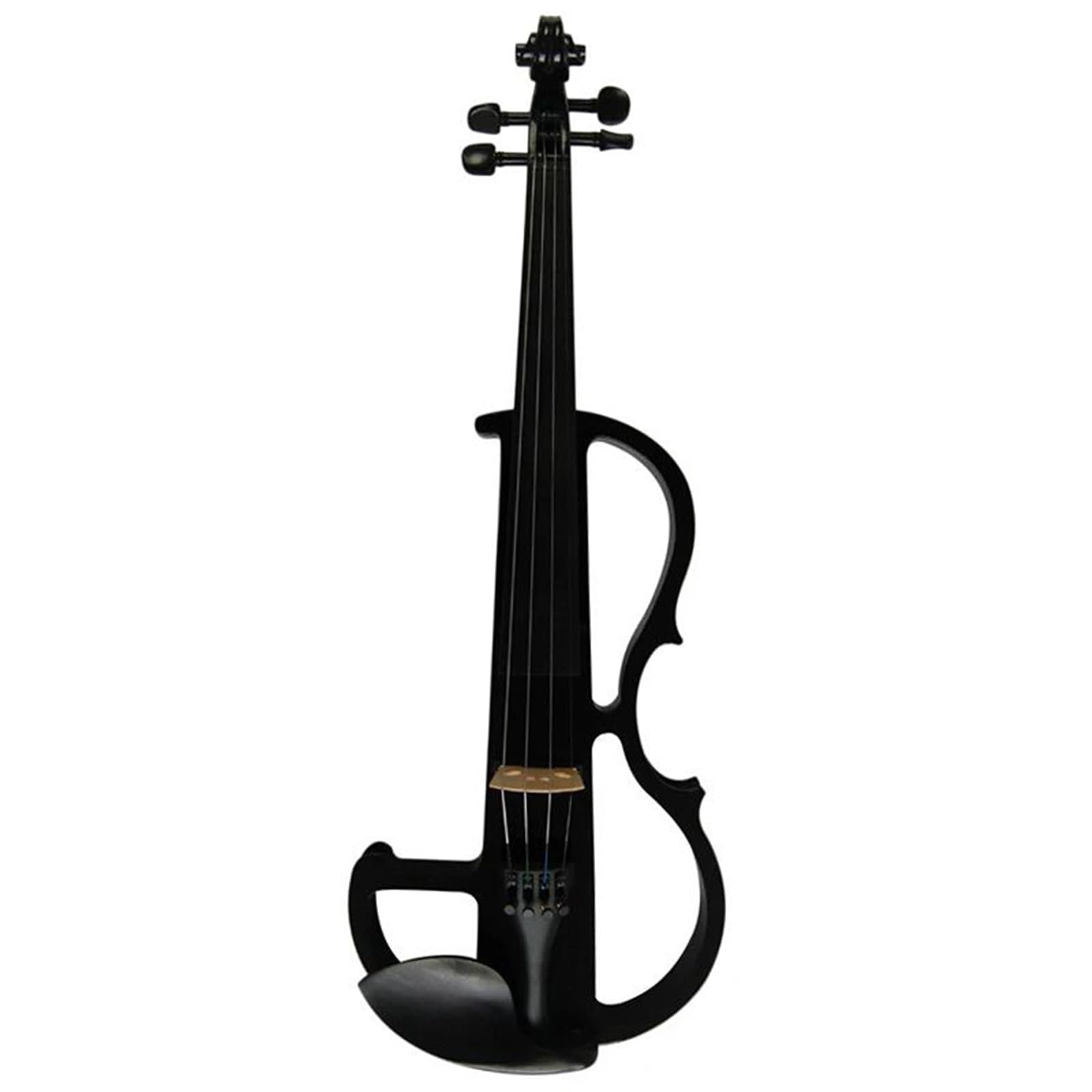 Violon Silencieux En Bois Massif Purement Noir Pièces De Raccords En Ébène 4/4 Violon Électrique Pleine Grandeur