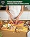 ROYAL CRAFT WOOD Premium Cutting Boards for Kitchen Meal Prep & Serving - Bamboo Wooden Serving Board Set with Deep Juice Groove Side Handles - Charcuterie & Chopping Butcher Block for Meat