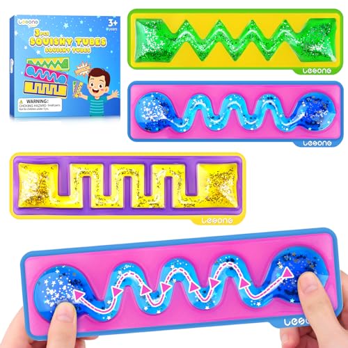 Squishy Toys Sensory Fidget Toys for Kids: Sensory Toys for Autism ADHD – Sensory Fidget Toys Filled with Colorful Goo – Autism Calming Tools 3 Pack in Classroom Office Travel